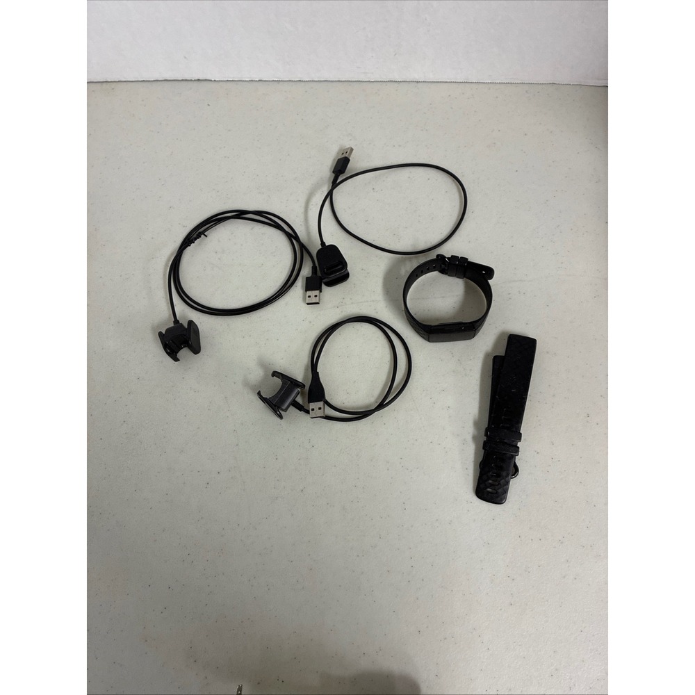 Fitbit Charge 4 (untested) Black Fitness Tracker Bundle with 3‎ Chargers & Band